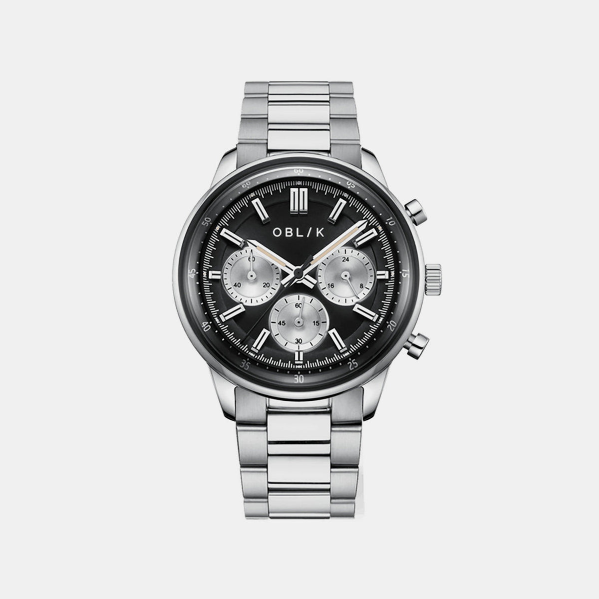 Men Quartz Black Dial Analog Stainless Steel Watch REVERSO-METAL