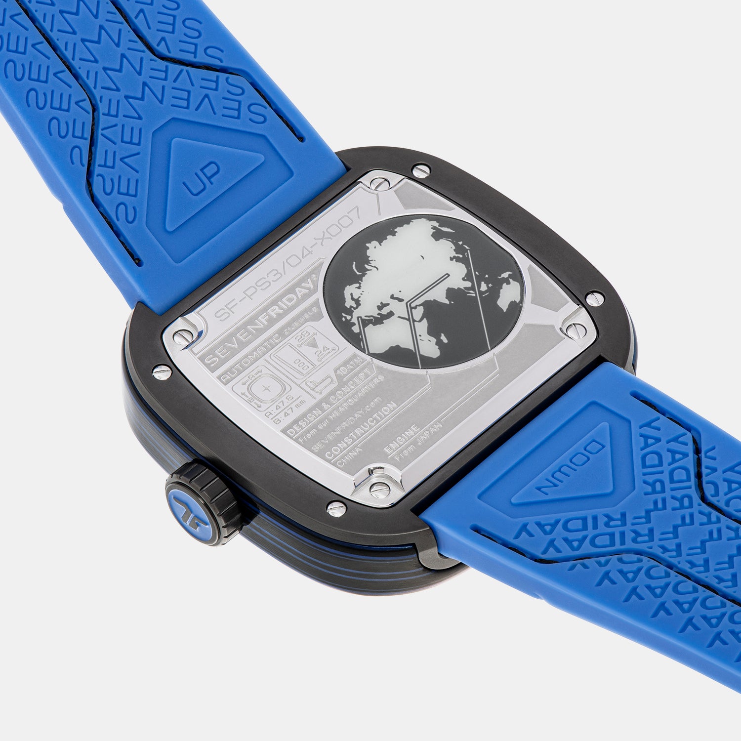 P Series Unisex Automatic Blue Dial Analog Leather Watch PS3/04