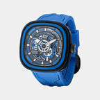 P Series Unisex Automatic Blue Dial Analog Leather Watch PS3/04
