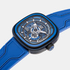 P Series Unisex Automatic Blue Dial Analog Leather Watch PS3/04