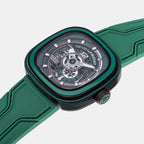 P Series Unisex Automatic Green Dial Analog Leather Watch PS3/05
