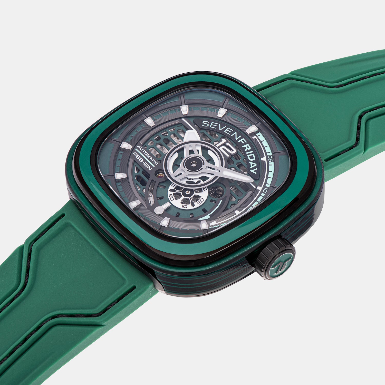 P Series Unisex Automatic Green Dial Analog Leather Watch PS3/05