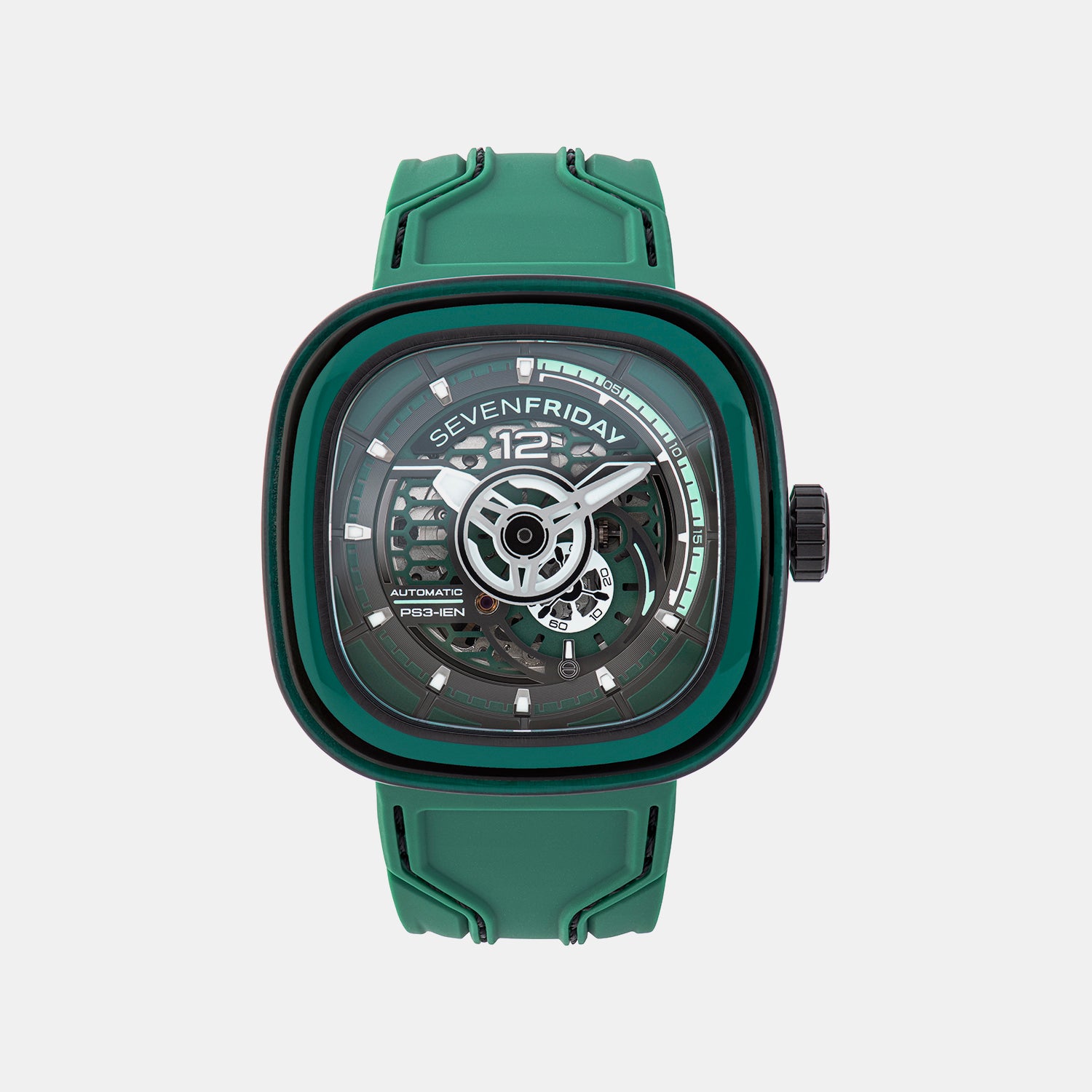 P Series Unisex Automatic Green Dial Analog Leather Watch PS3/05