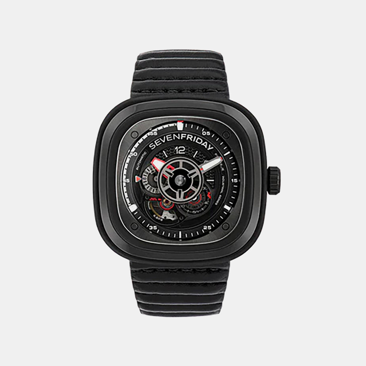 P Series Unisex Automatic Black Dial Analog Leather Watch P3C-06