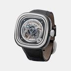 P Series Unisex Automatic Grey Dial Analog Leather Watch PS1/01