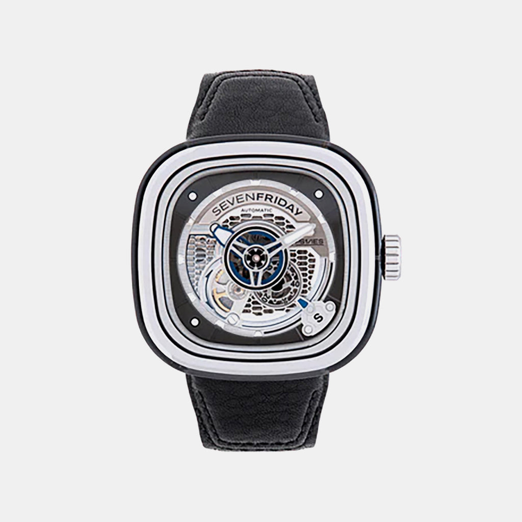 P Series Unisex Automatic Grey Dial Analog Leather Watch PS1/01