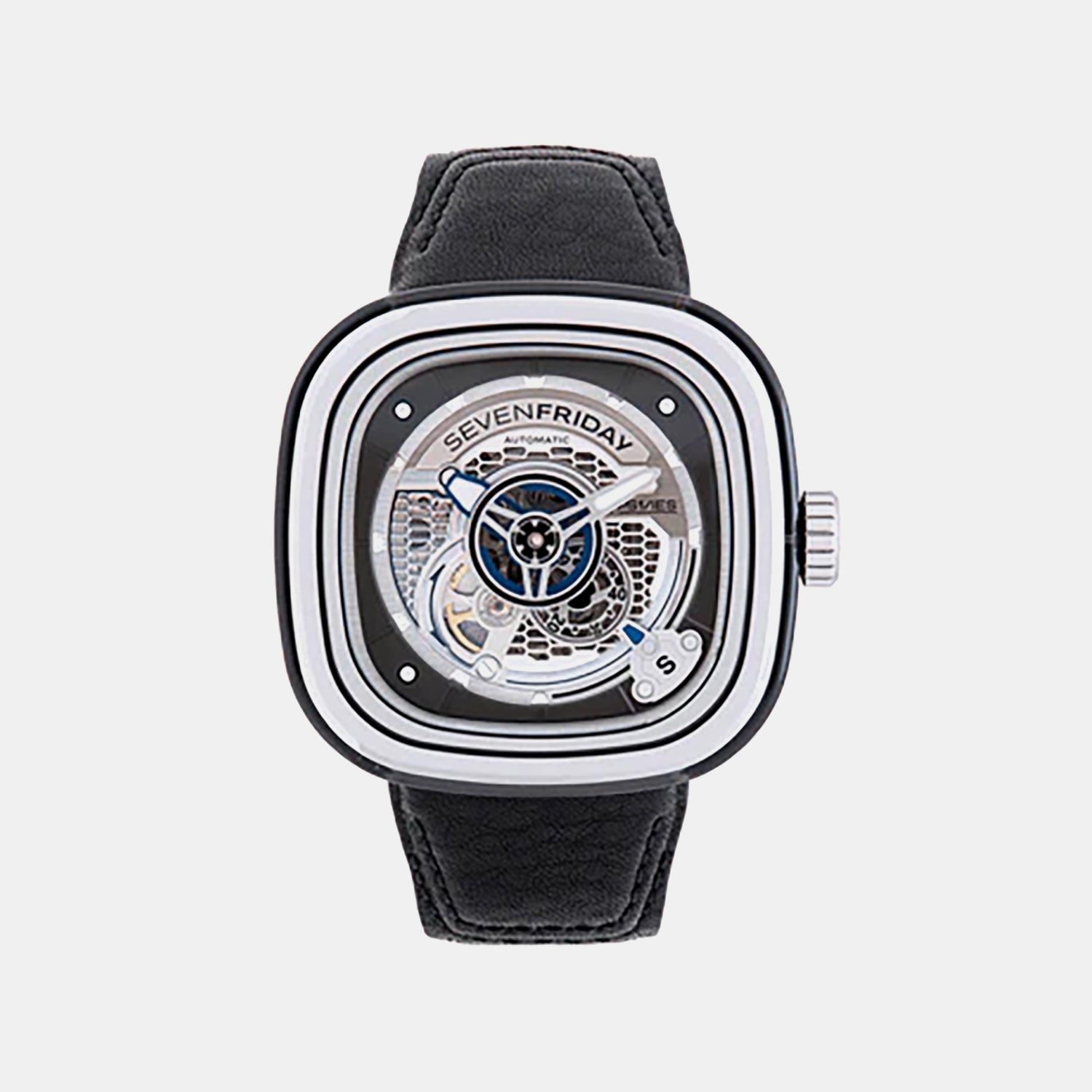 P Series Unisex Automatic Grey Dial Analog Leather Watch PS1/01