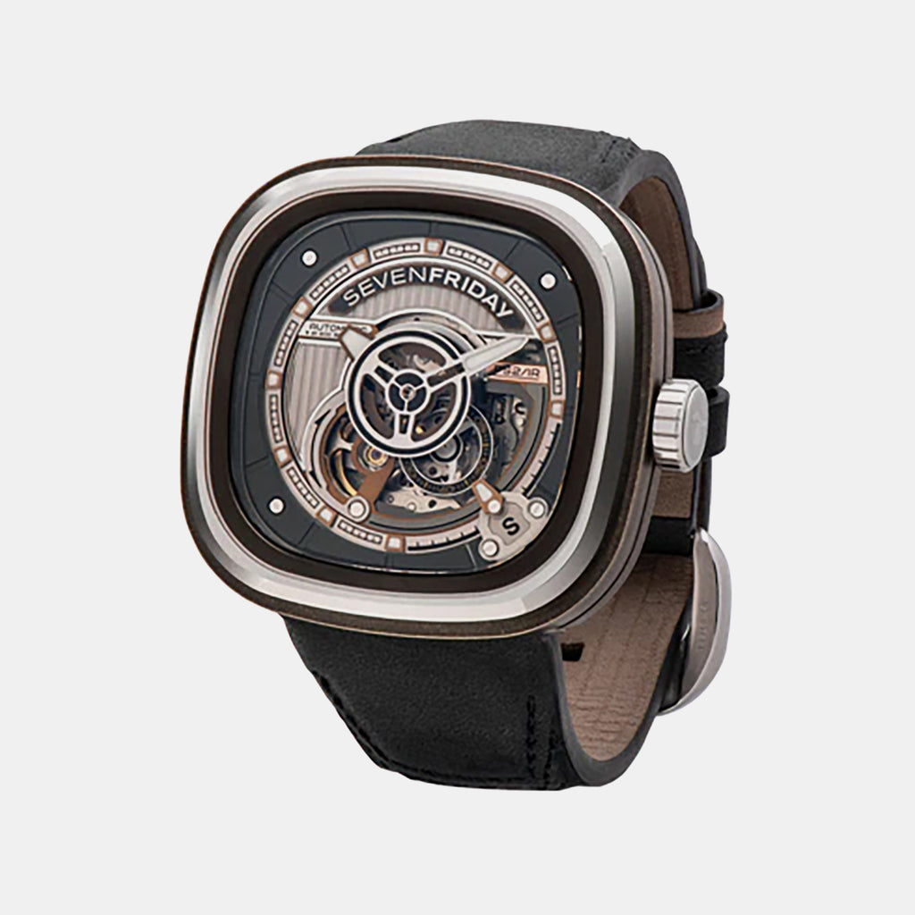 P Series Unisex Automatic Black Dial Analog Leather Watch PS2/01