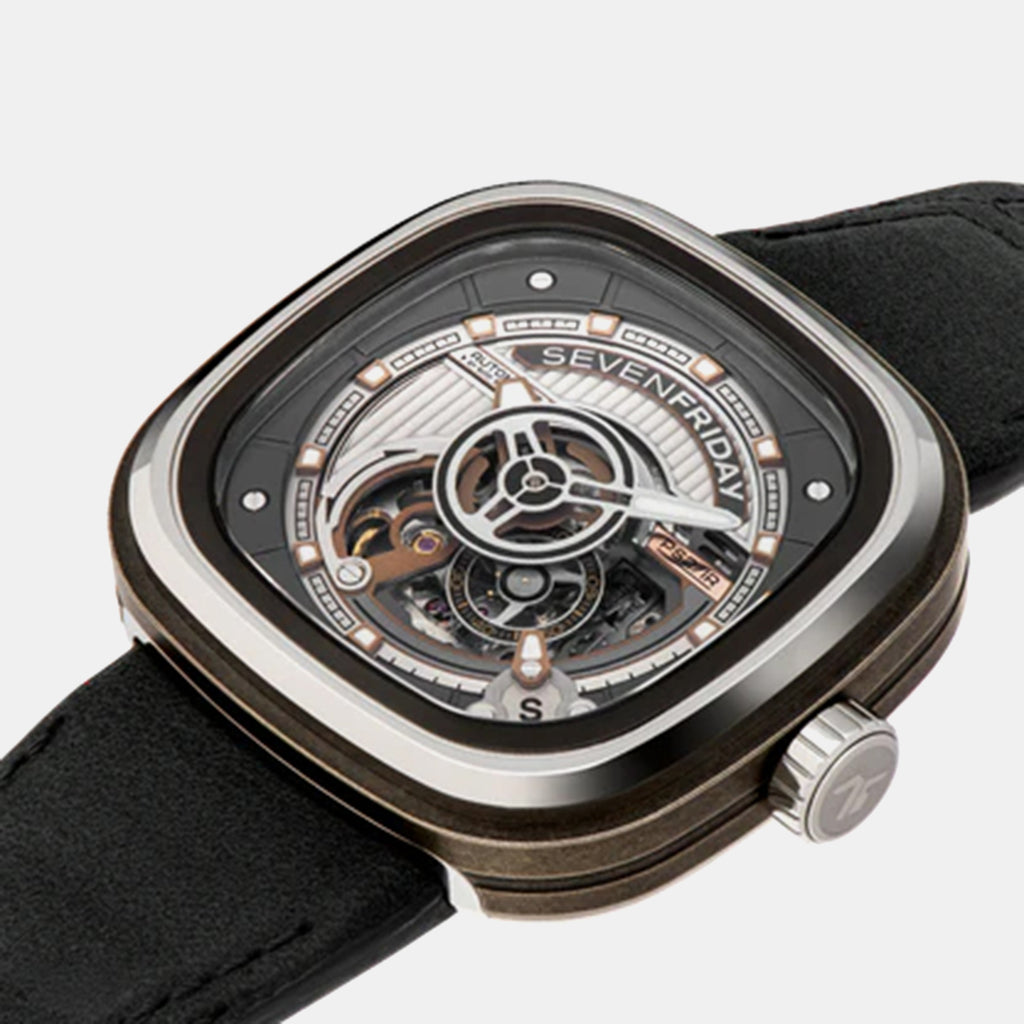 P Series Unisex Automatic Black Dial Analog Leather Watch PS2/01