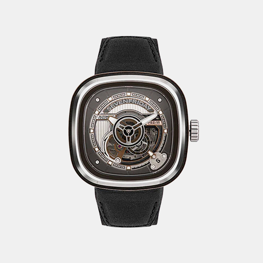 P Series Unisex Automatic Black Dial Analog Leather Watch PS2/01
