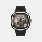 P Series Unisex Automatic Black Dial Analog Leather Watch PS2/01
