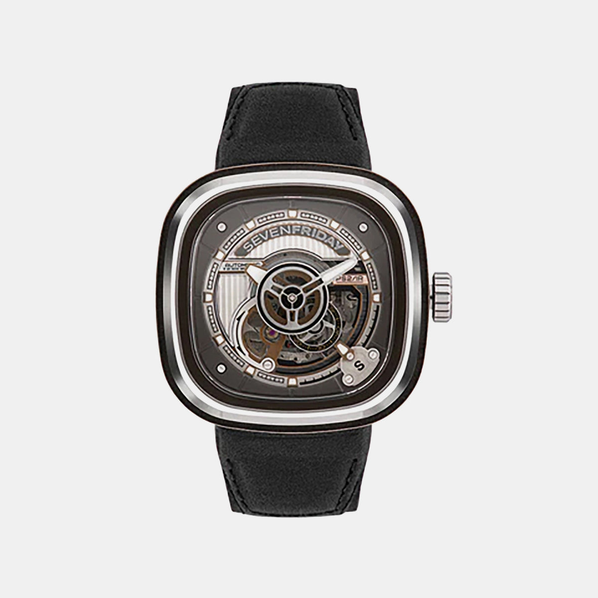P Series Unisex Automatic Black Dial Analog Leather Watch PS2-01