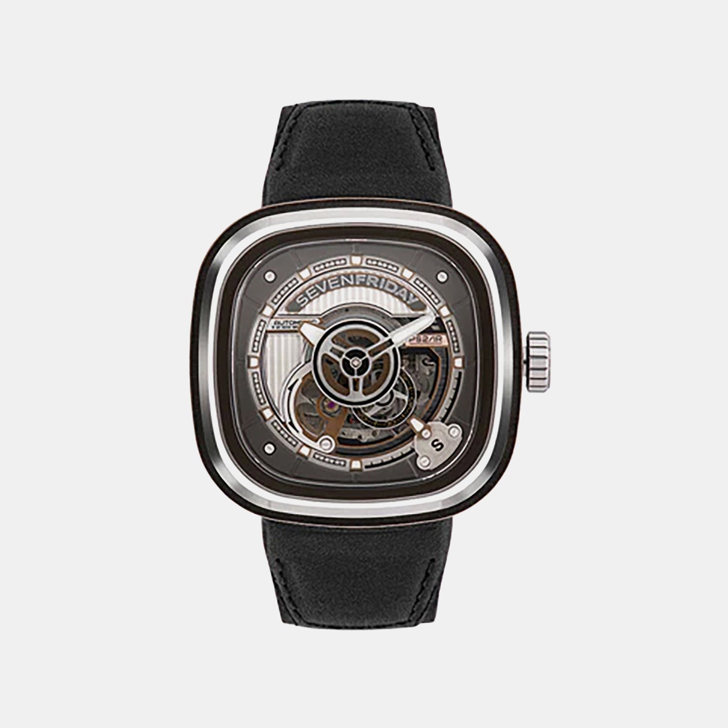 P Series Unisex Automatic Black Dial Analog Leather Watch PS2/01