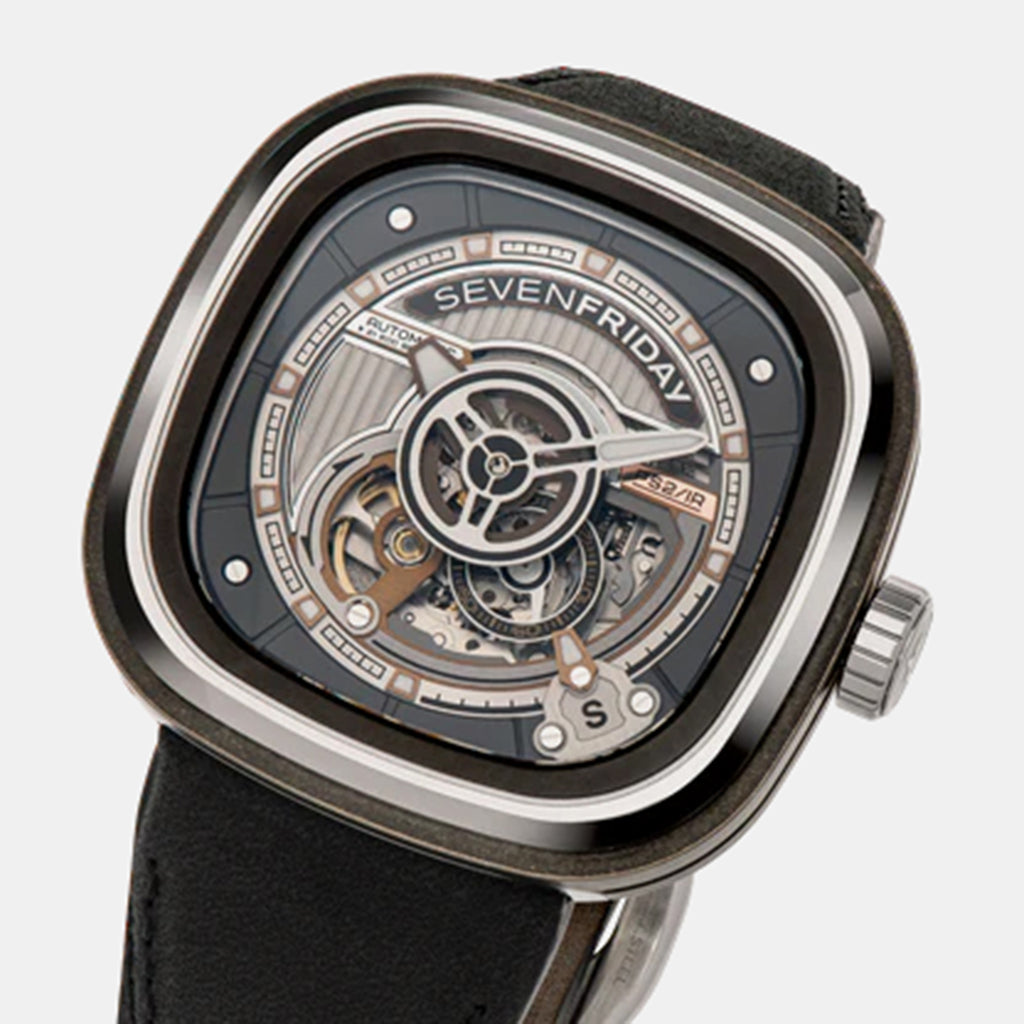 P Series Unisex Automatic Black Dial Analog Leather Watch PS2/01