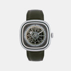 T Series Unisex Automatic Green Dial Analog Leather Watch T1/06