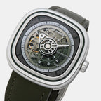 T Series Unisex Automatic Green Dial Analog Leather Watch T1/06