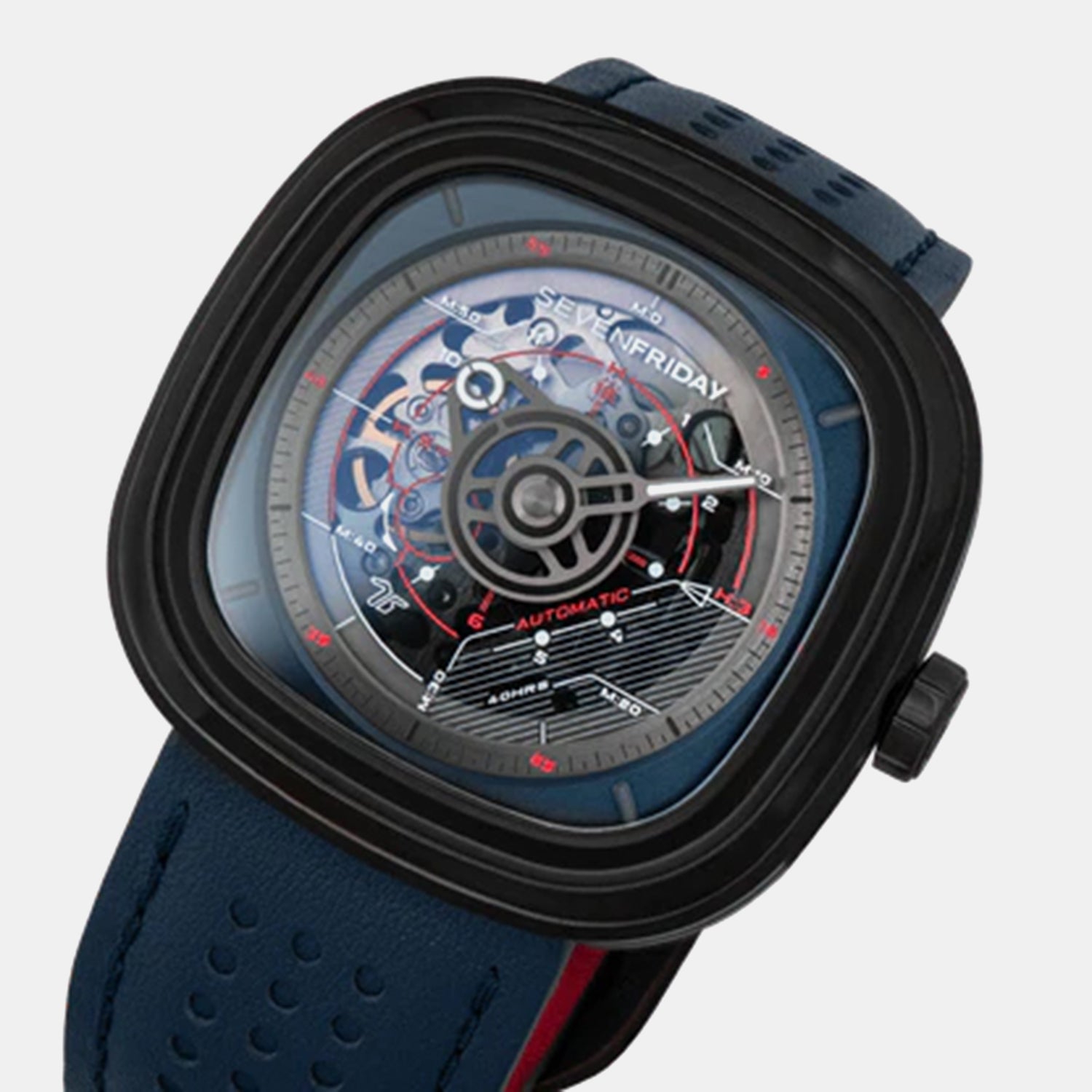 T Series Unisex Automatic Blue Dial Analog Leather Watch T3/03