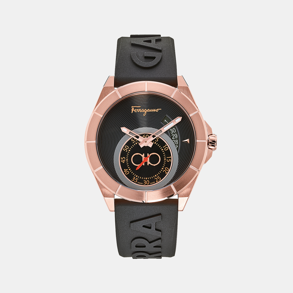 Ferragamo Round Black Analog watch