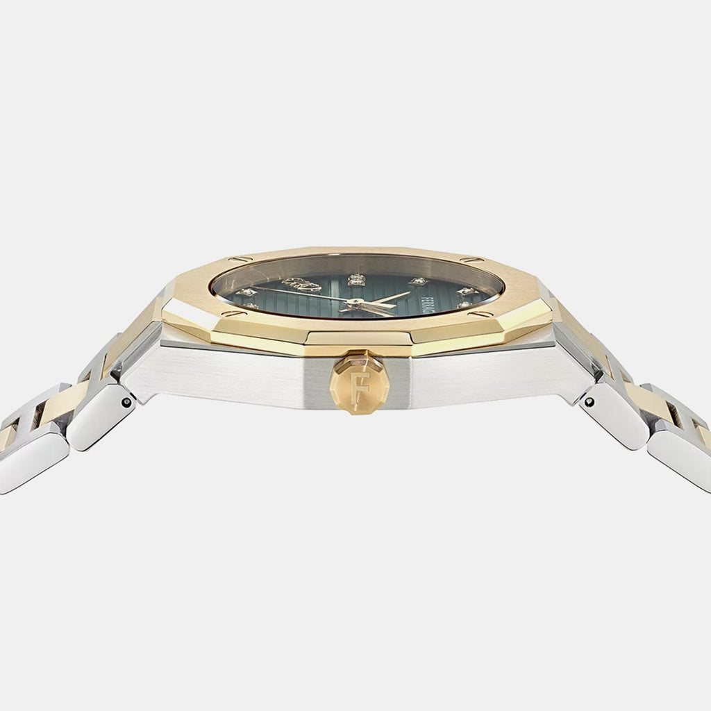 Edge Men Quartz Green Dial Analog Stainless Steel Watch SF4T00125