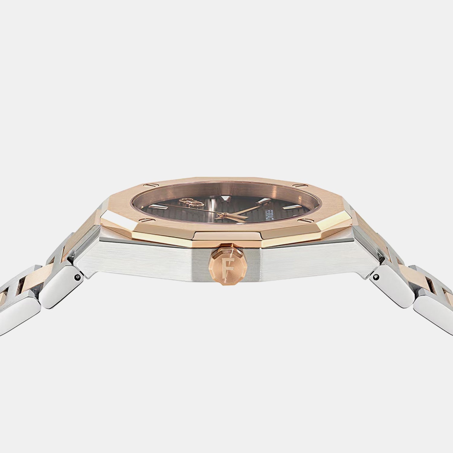 Edge Men Quartz Brown Dial Analog Stainless Steel Watch SF4T00325