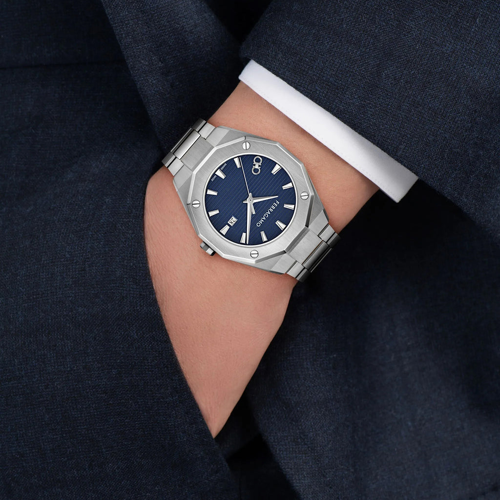 Versilia Men Quartz Blue Dial Analog Stainless Steel Watch SF4T00425