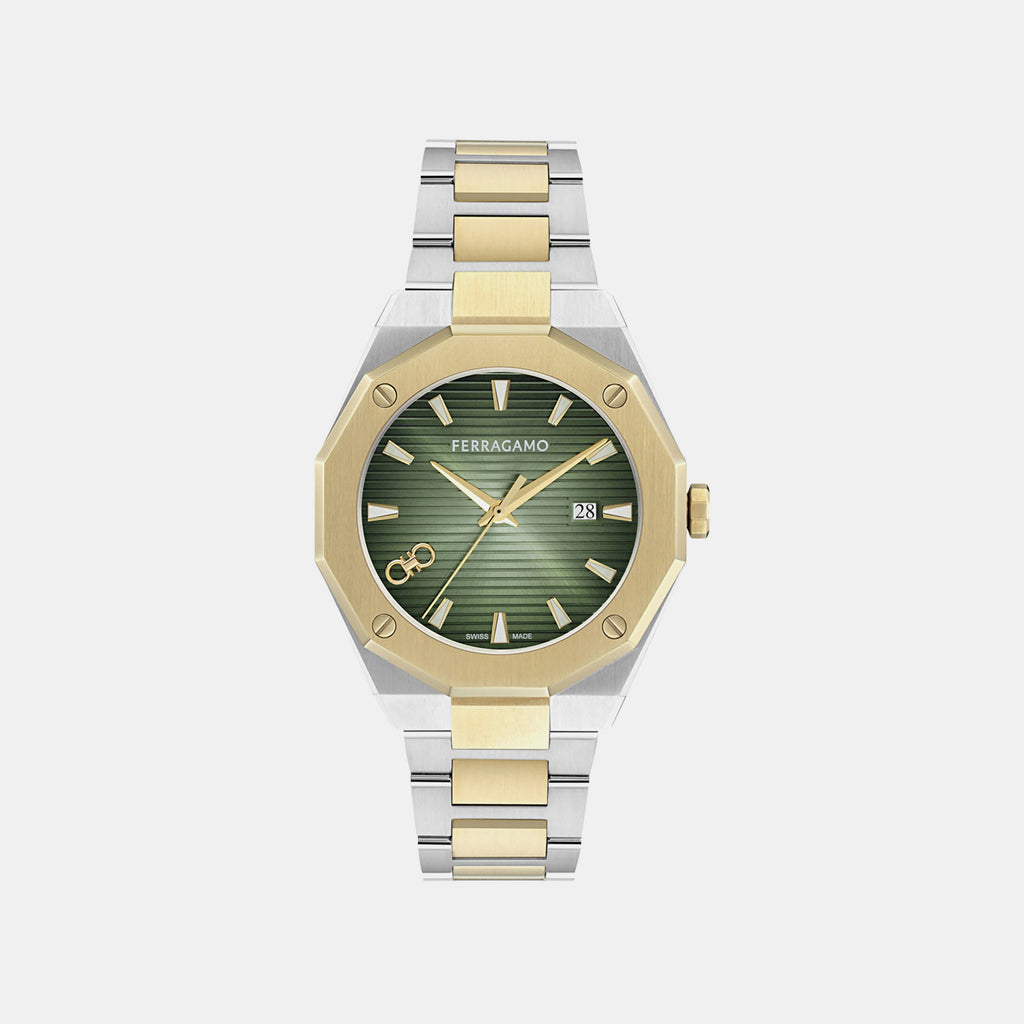 4t-versilia Men Quartz Green Dial Analog Stainless Steel Watch SF4T00826