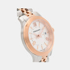 Women Quartz White & Silver Dial Analog Stainless Steel Watch SFAC00224