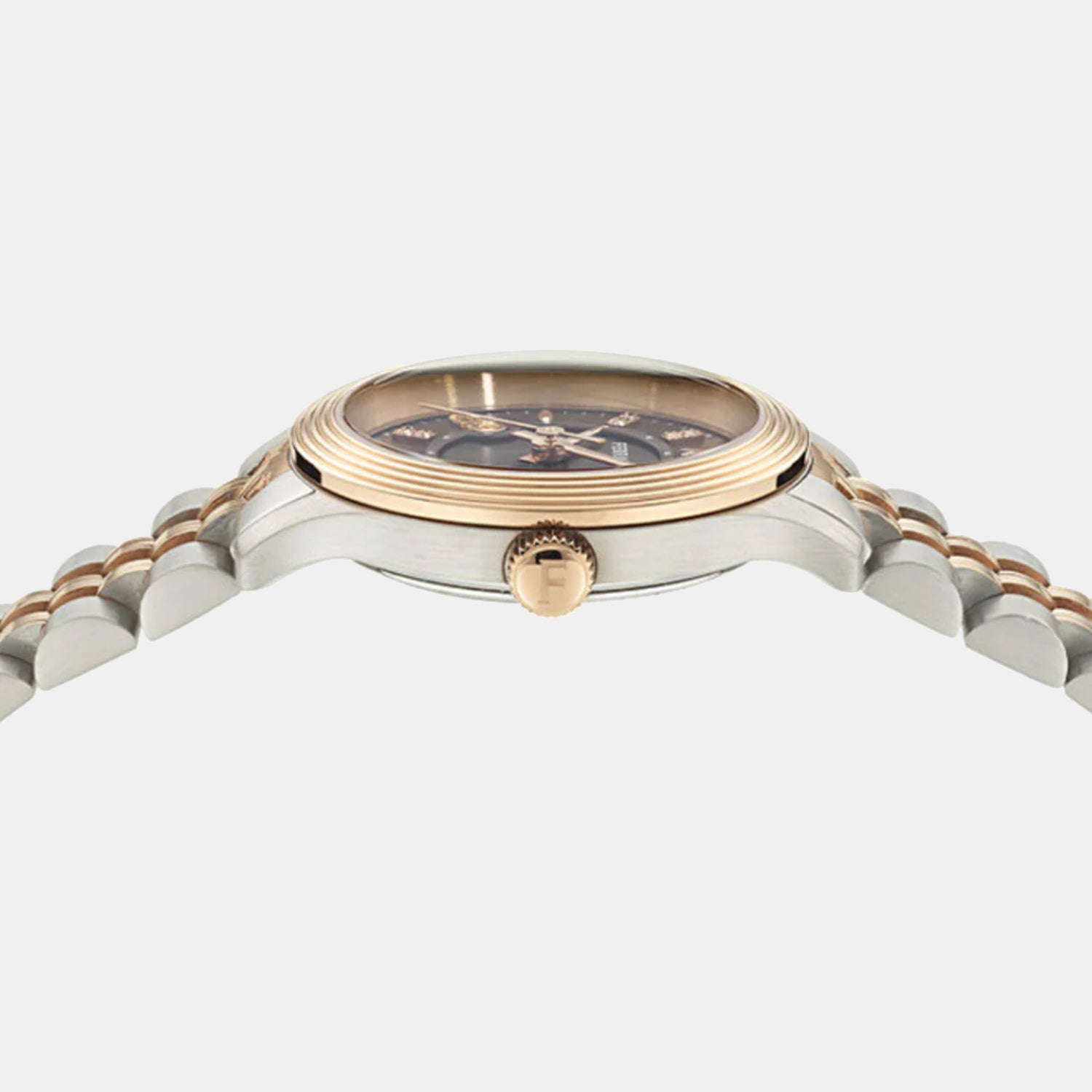 Women Quartz Brown Dial Analog Stainless Steel Watch SFAC00324