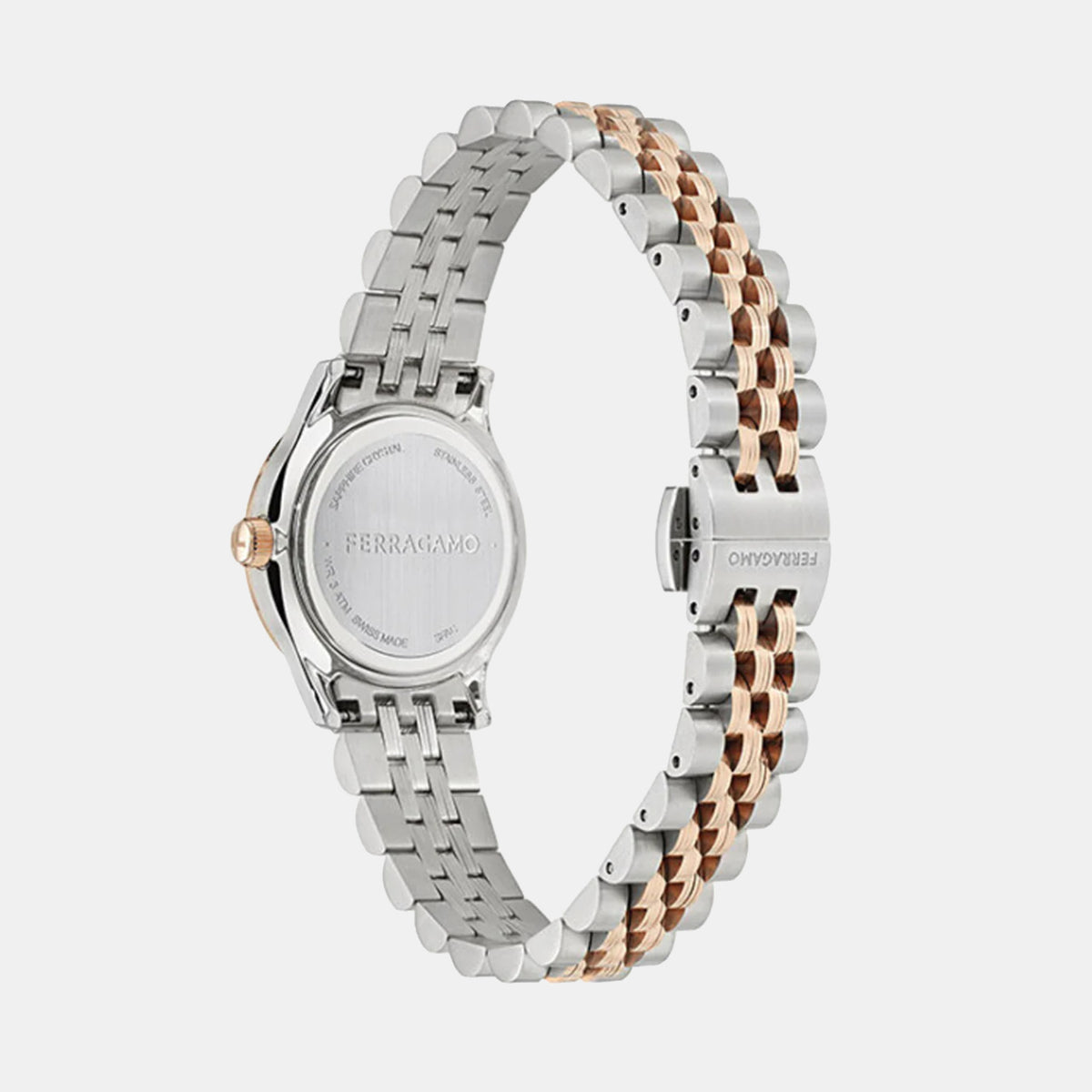 Women Quartz Brown Dial Analog Stainless Steel Watch SFAC00324