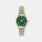 Women Quartz Green Dial Analog Stainless Steel Watch SFAC00424