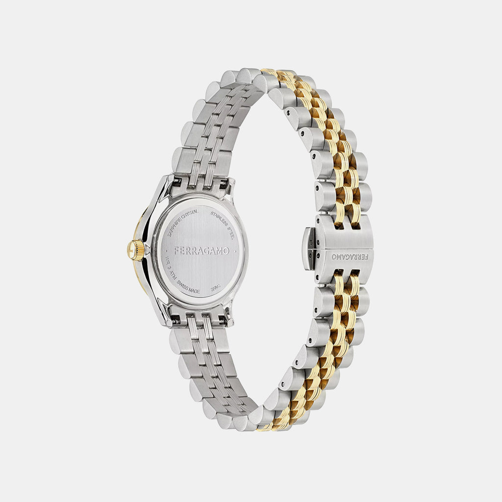 Women Quartz Green Dial Analog Stainless Steel Watch SFAC00424