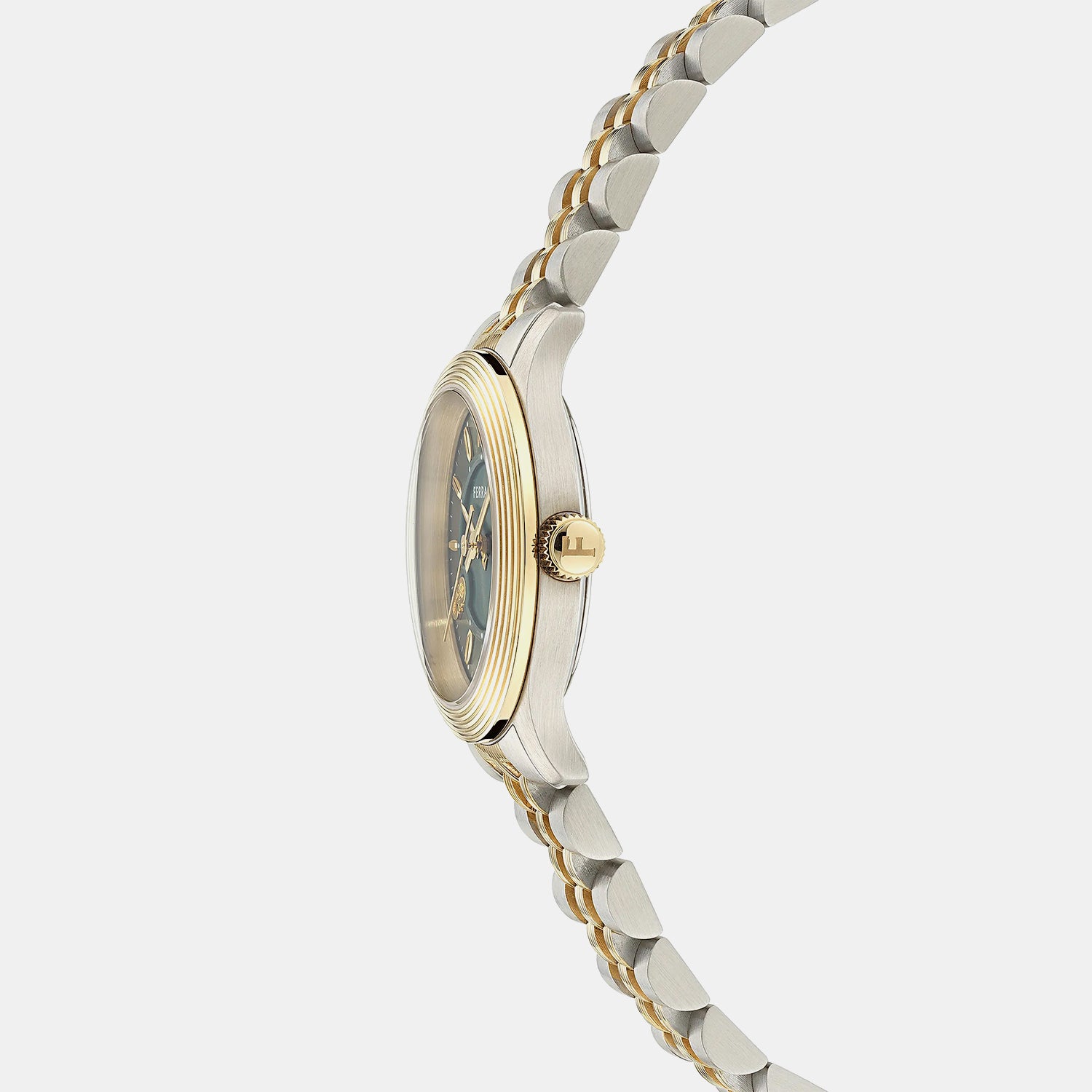 Women Quartz Green Dial Analog Stainless Steel Watch SFAC00424