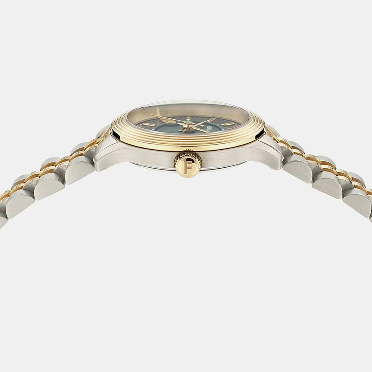Women Quartz Green Dial Analog Stainless Steel Watch SFAC00424