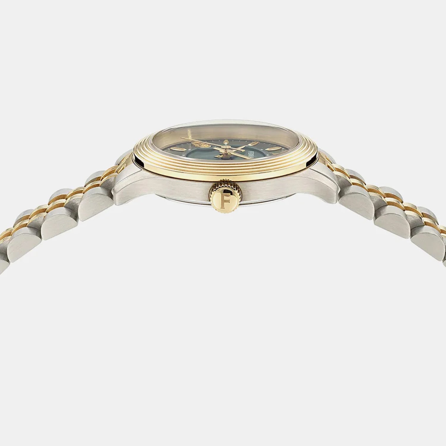 Women Quartz Green Dial Analog Stainless Steel Watch SFAC00424