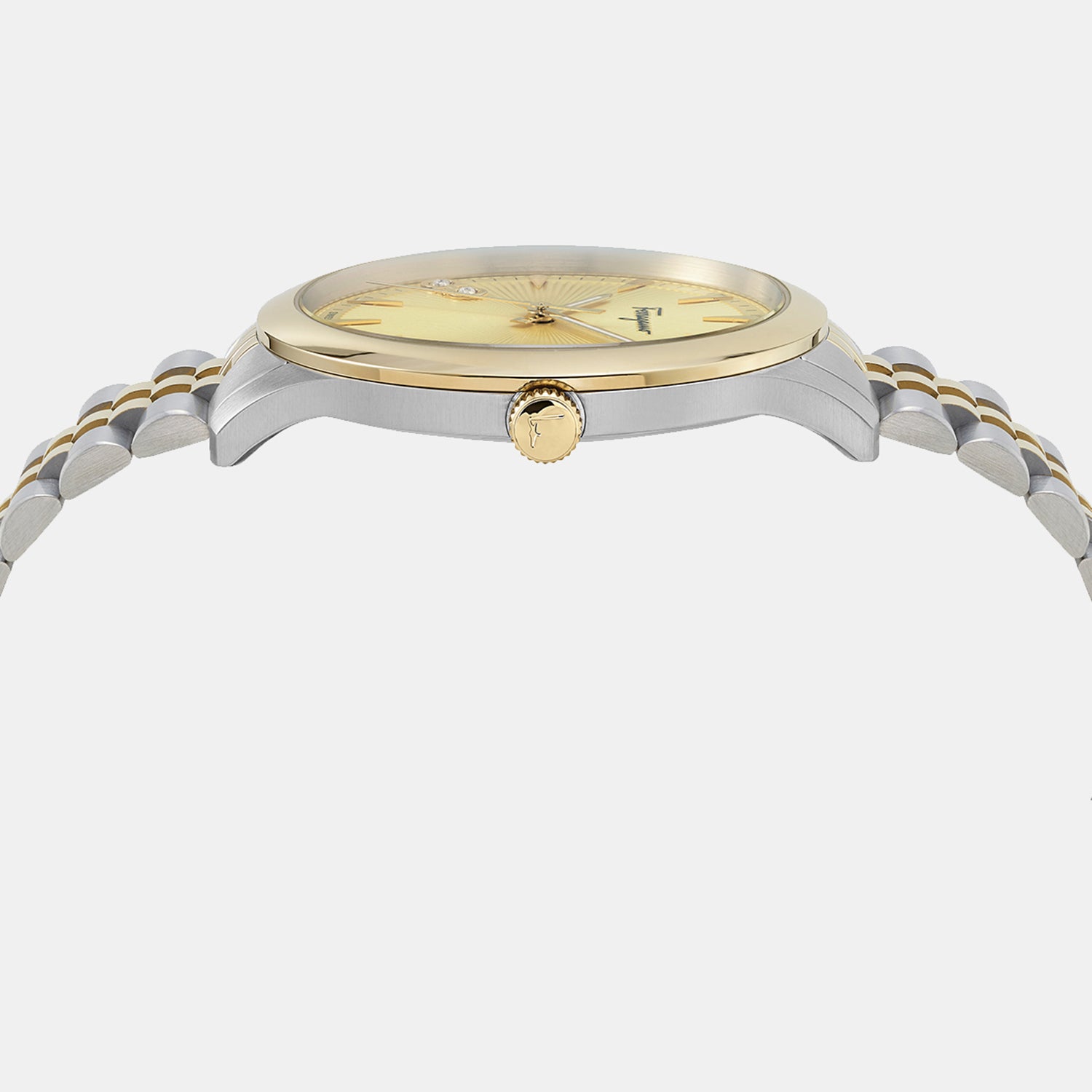 Ferragamo Duo Men Quartz Champagne Dial Analog Stainless Steel Watch SFCV00319