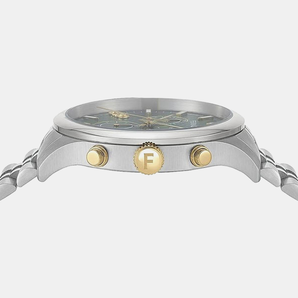 Ferragamo Duo Men Quartz Green Dial Chronograph Stainless Steel Watch SFEZ00524