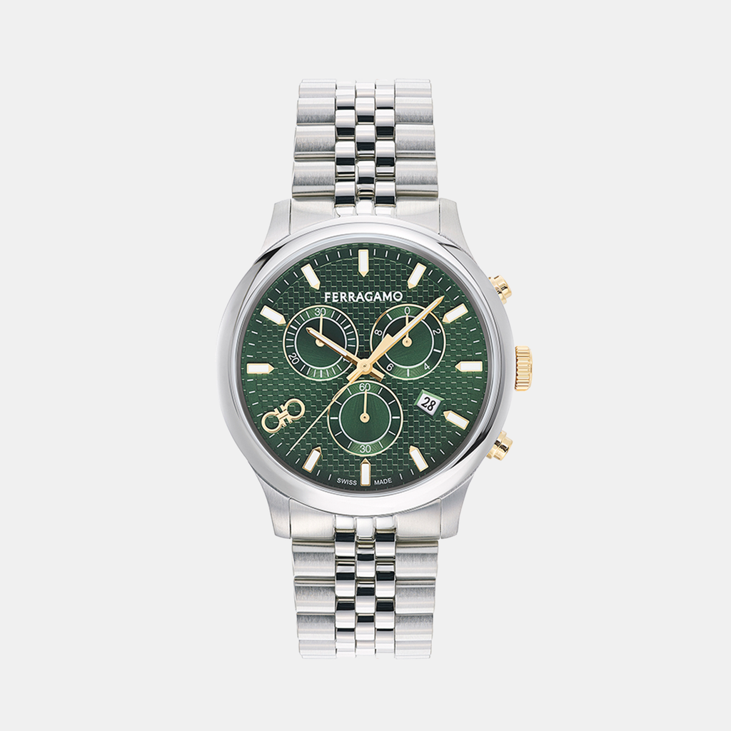 Ferragamo Round Green Chronograph watch