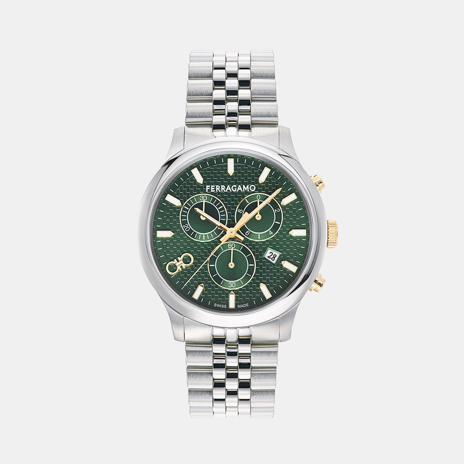 Ferragamo Round Green Chronograph watch