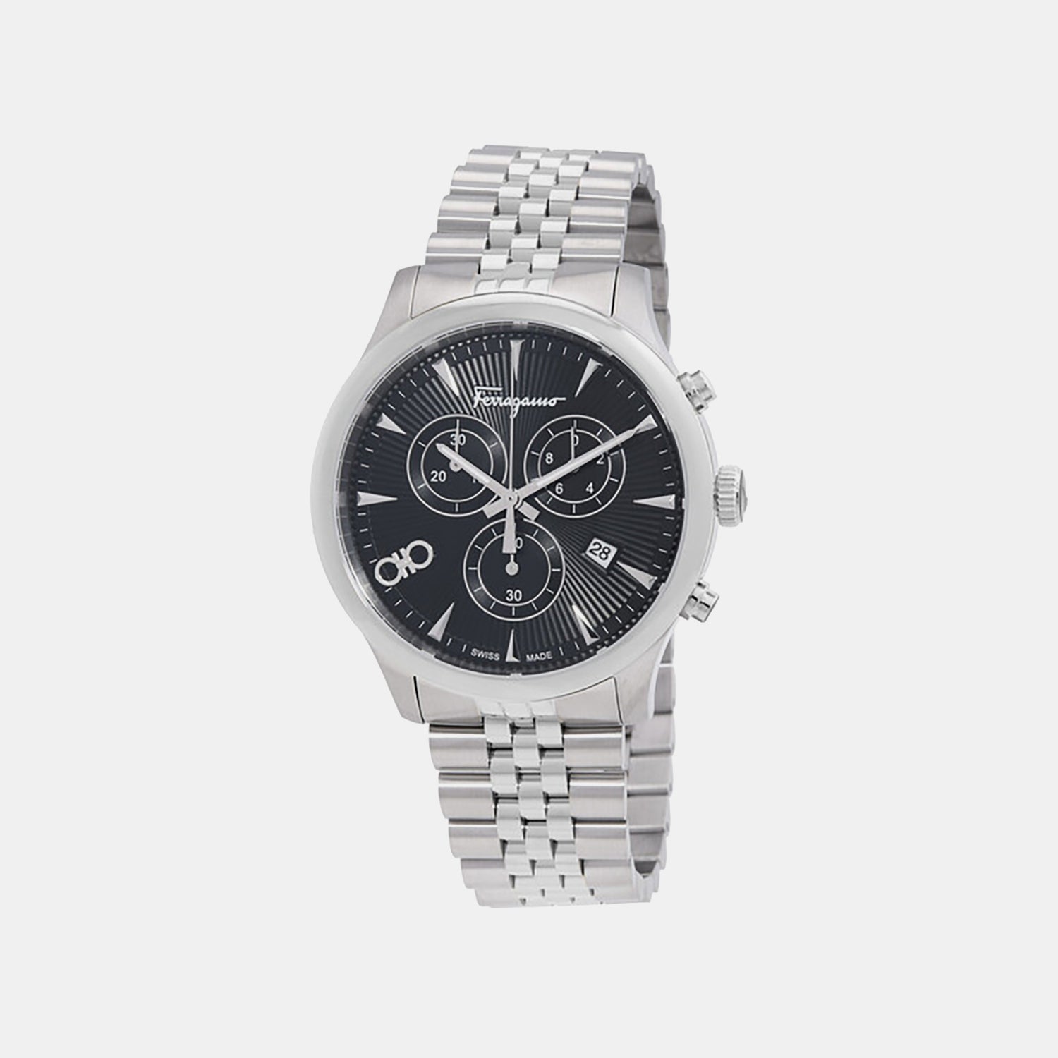Men Quartz Black Dial Chronograph Steel Watch SFEZ01024