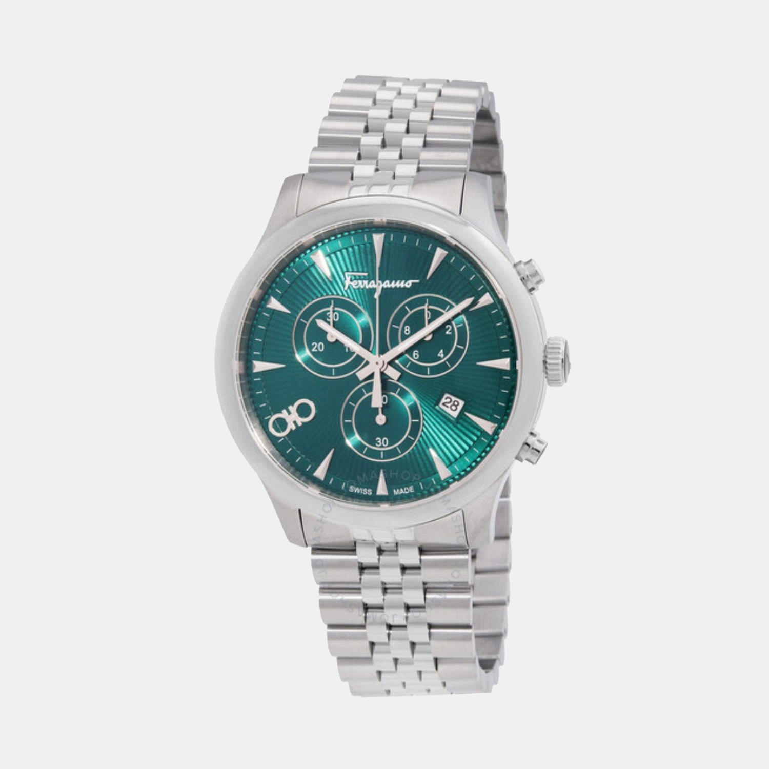 Men Quartz Green Dial Chronograph Stainless Steel Watch SFEZ01124