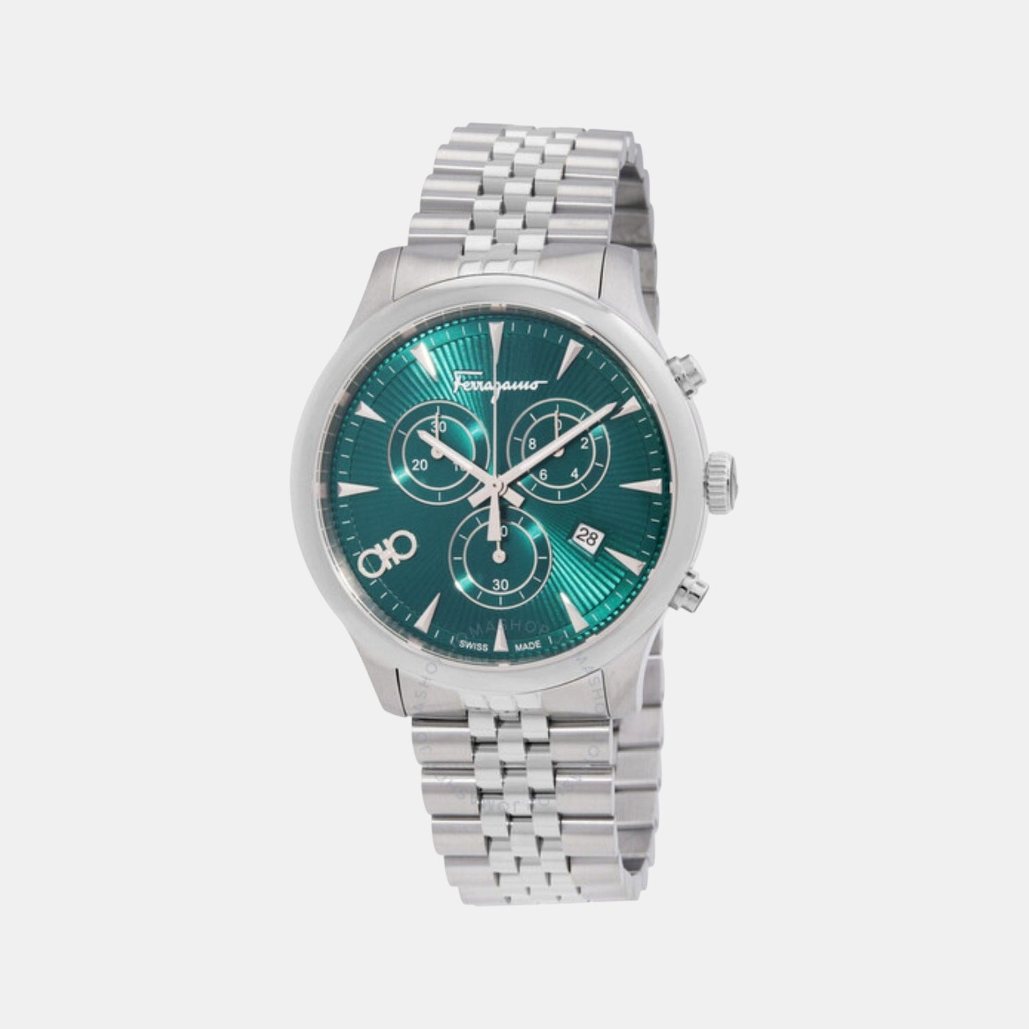 Men Quartz Green Dial Chronograph Stainless Steel Watch SFEZ01124