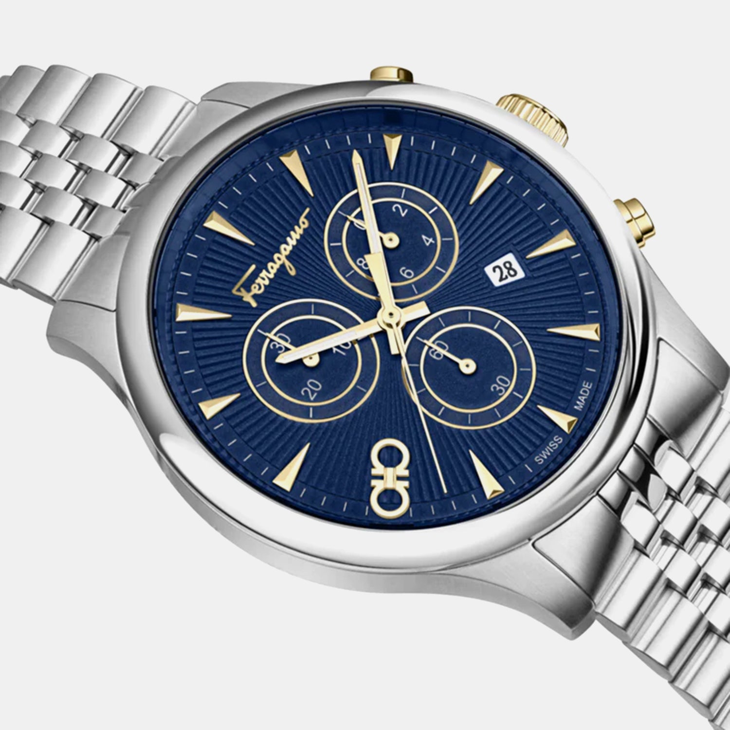 Men Quartz Blue Dial Chronograph Stainless Steel Watch SFEZ01324