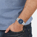Men Quartz Blue Dial Chronograph Stainless Steel Watch SFEZ01324