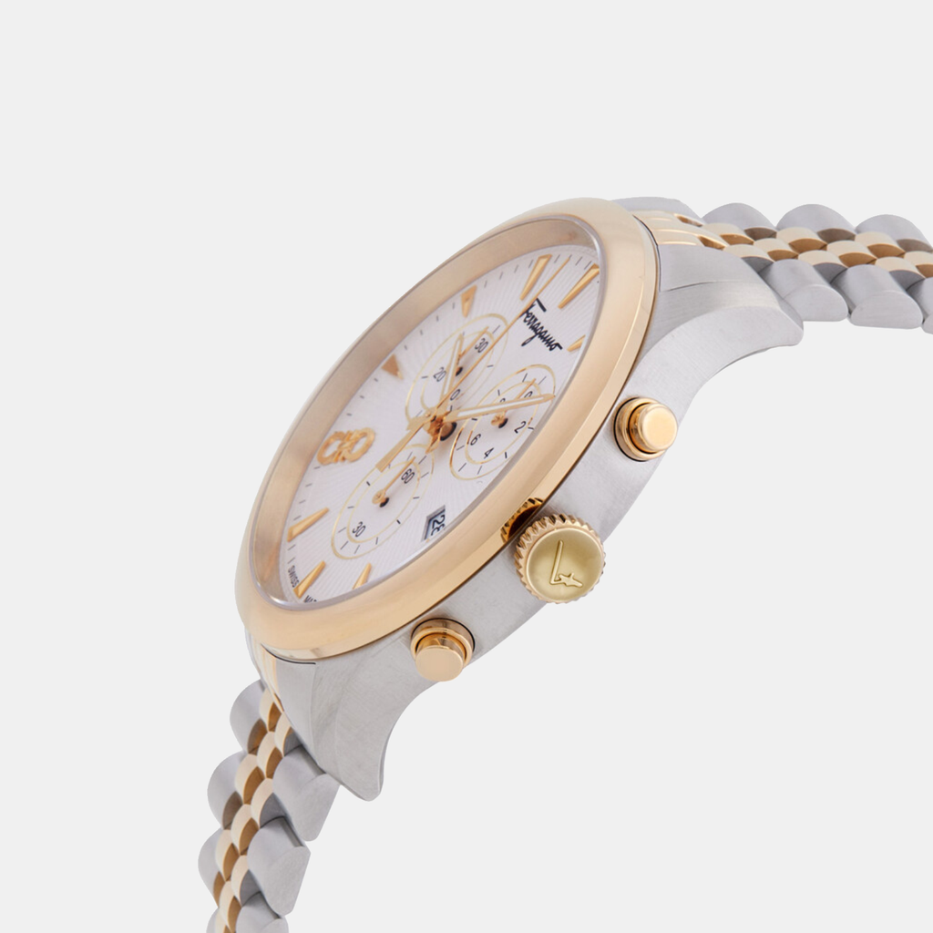 Men Quartz White Dial Chronograph Stainless Steel Watch SFEZ01424