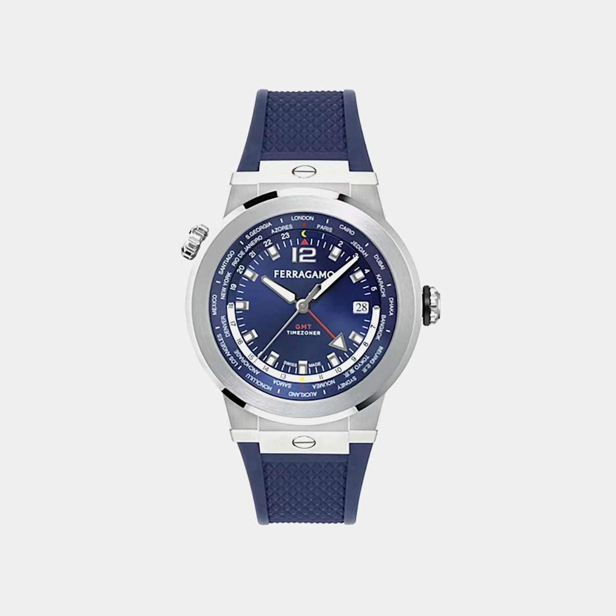 F-80 Men Quartz Blue Dial Analog PU Watch SFHA00124
