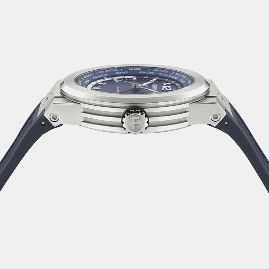 Ha-F-80 Gmt Worldtime -Fw Men Quartz Blue Dial Analog Stainless Steel Watch SFHA00124