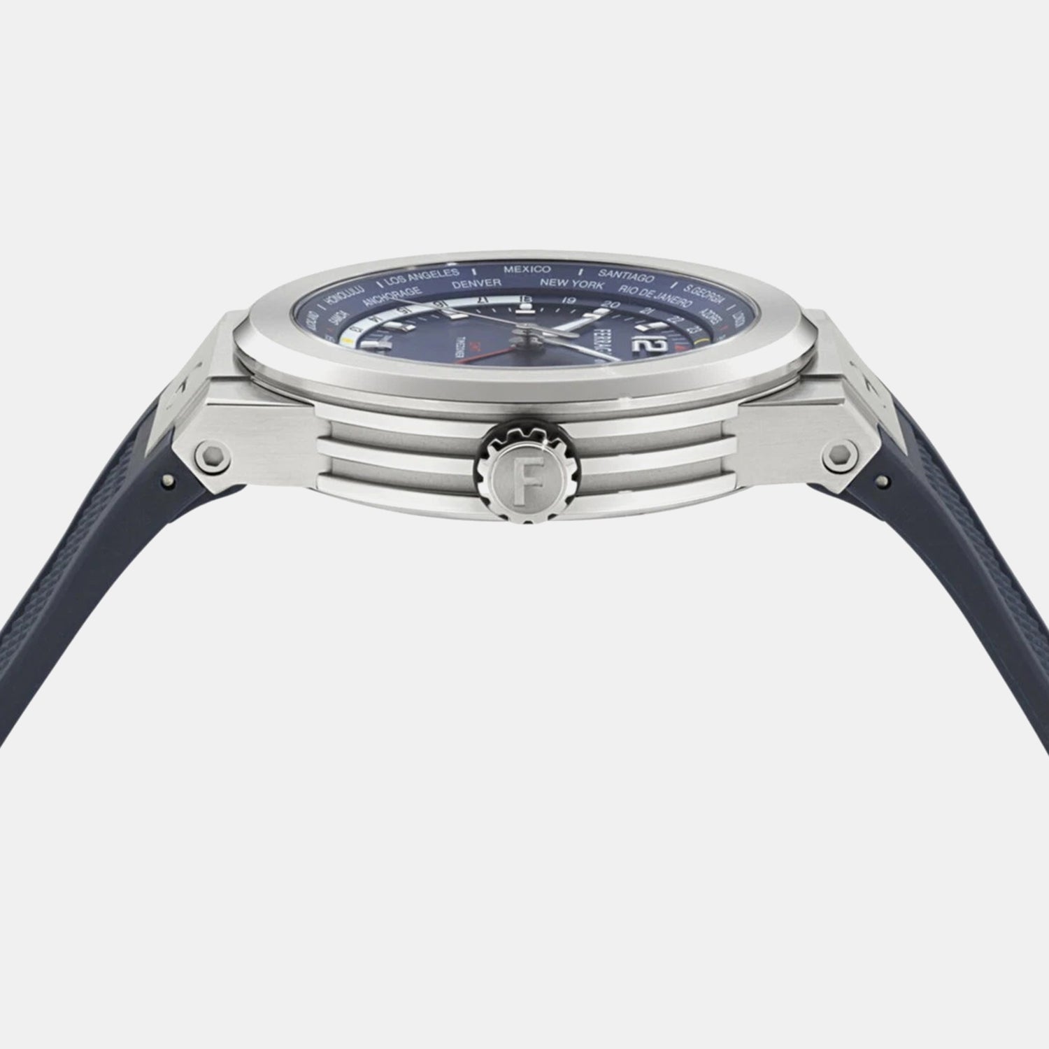 Ha-F-80 Gmt Worldtime -Fw Men Quartz Blue Dial Analog Stainless Steel Watch SFHA00124