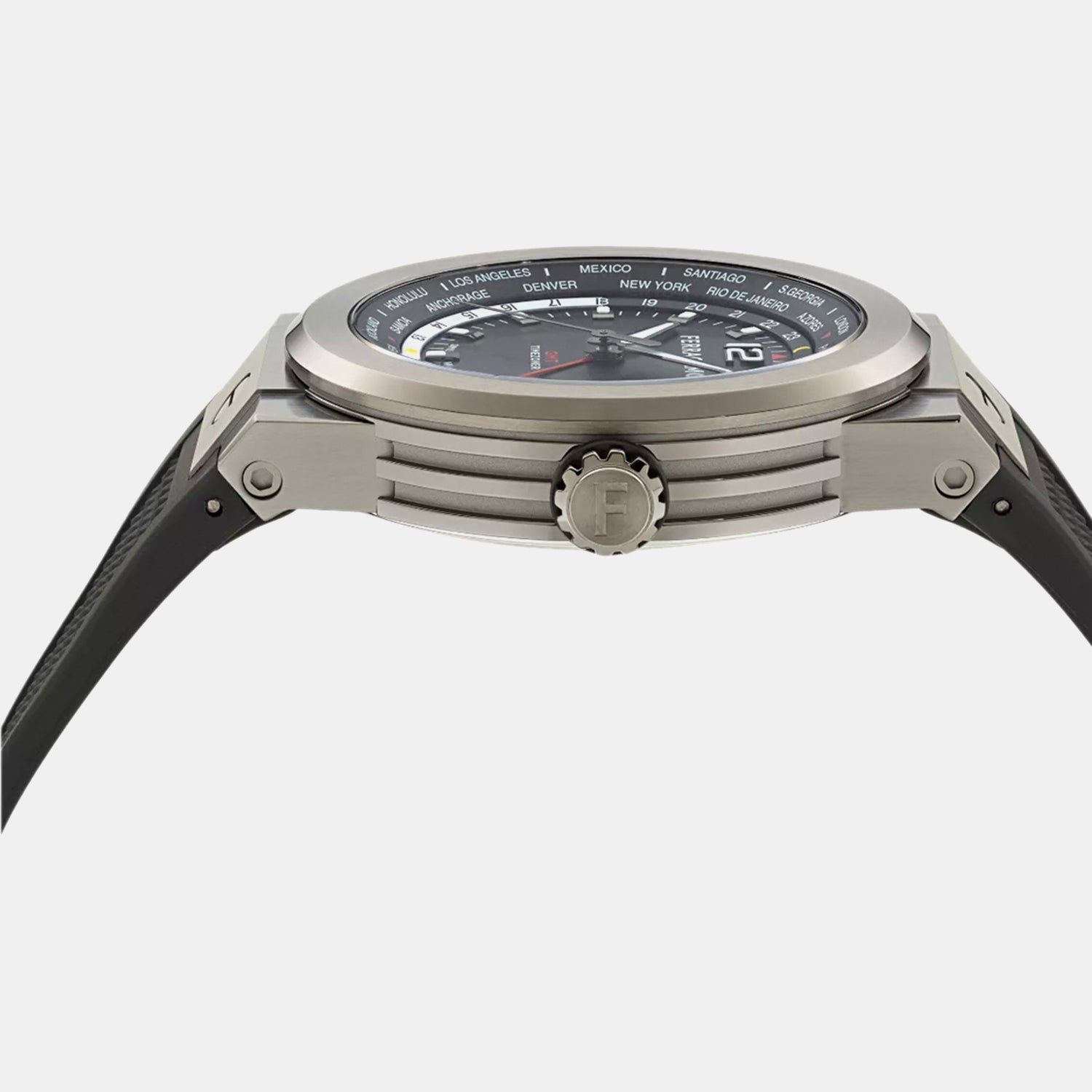 Ha-F-80 Gmt Worldtime -Fw Men Quartz Black Dial Analog Stainless Steel Watch SFHA00224