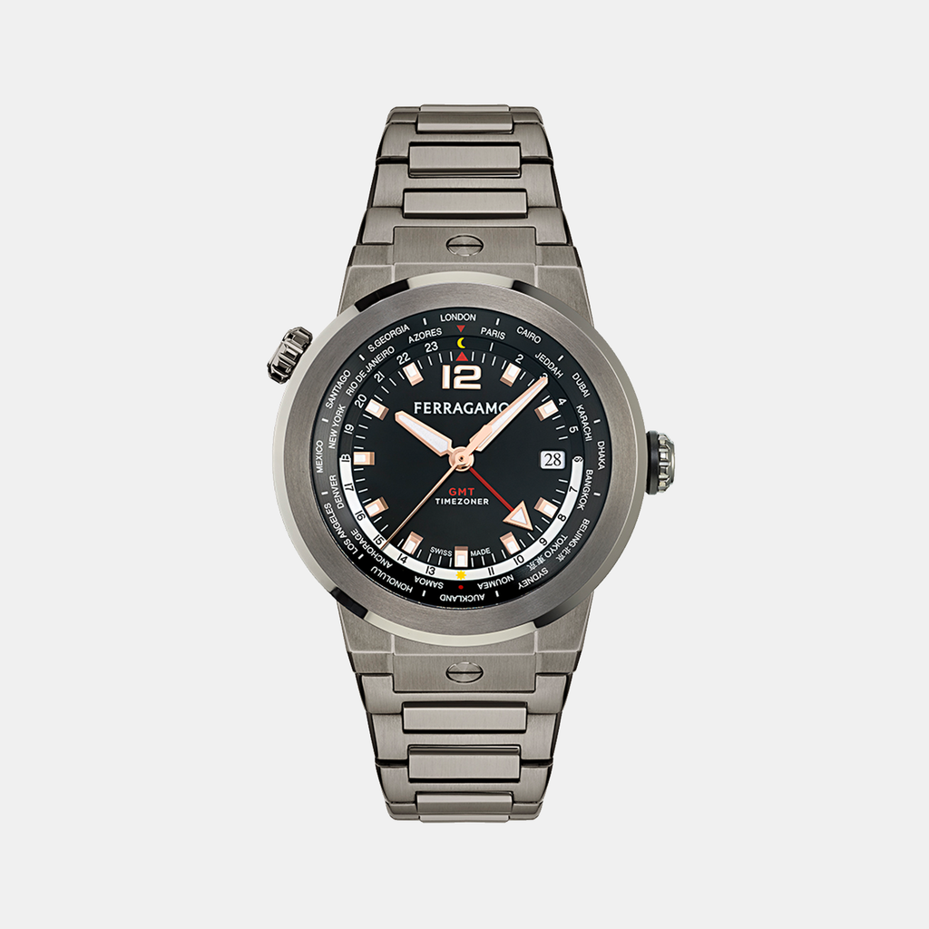 Ferragamo Round Black Analog watch