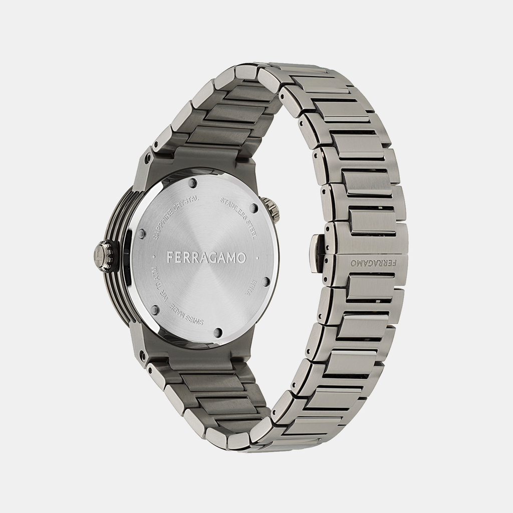 Ferragamo Men Round Black watch